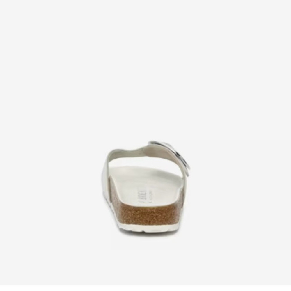 Birkenstock MADRID White Sandals with Metallic Buckle - Picture 5 of 10